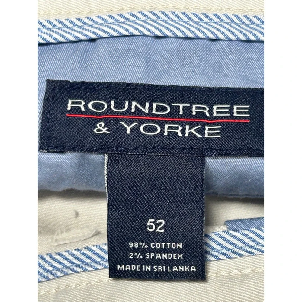 NEW Roundtree & Yorke Big Man Classic Fit Flat Front Shorts Beige Size 52